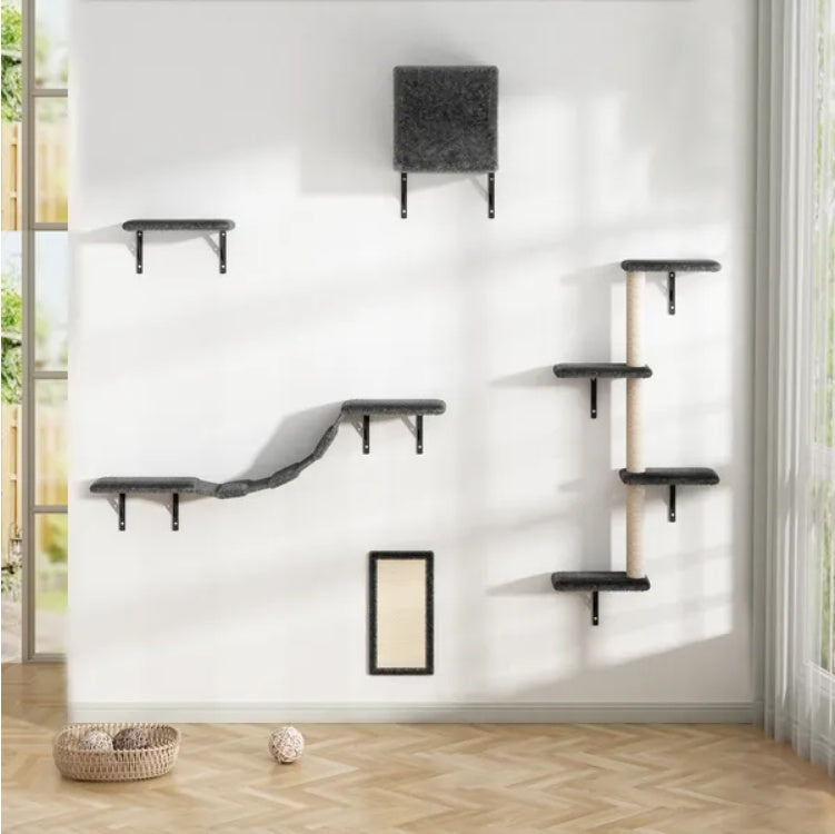 5-Piece Floating Cat Lounge Shelve Climber