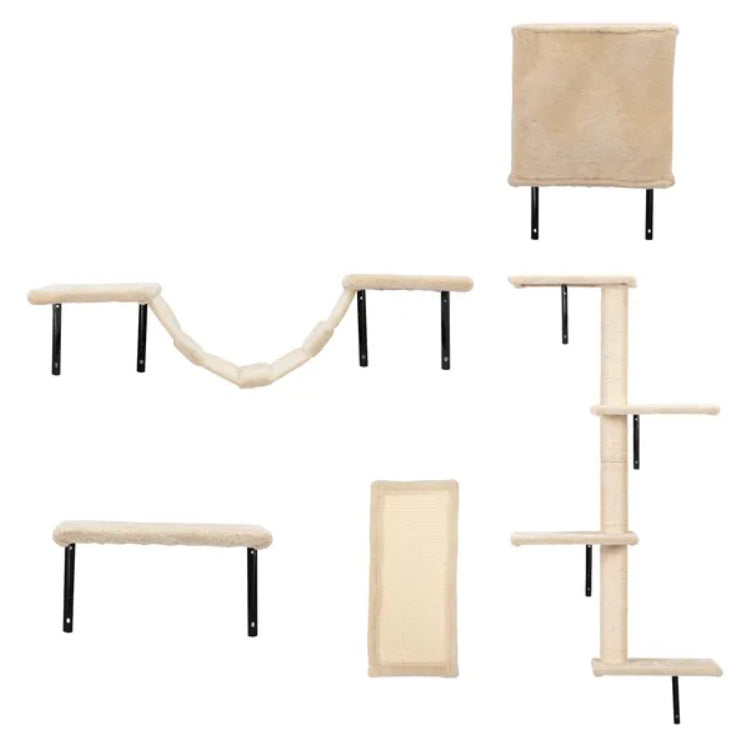 5-Piece Floating Cat Lounge Shelve Climber
