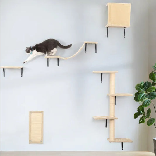 5-Piece Floating Cat Lounge Shelve Climber