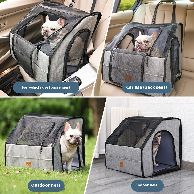 Portable Foldable Waterproof And Hard-wearing Pet Cage for Car seat