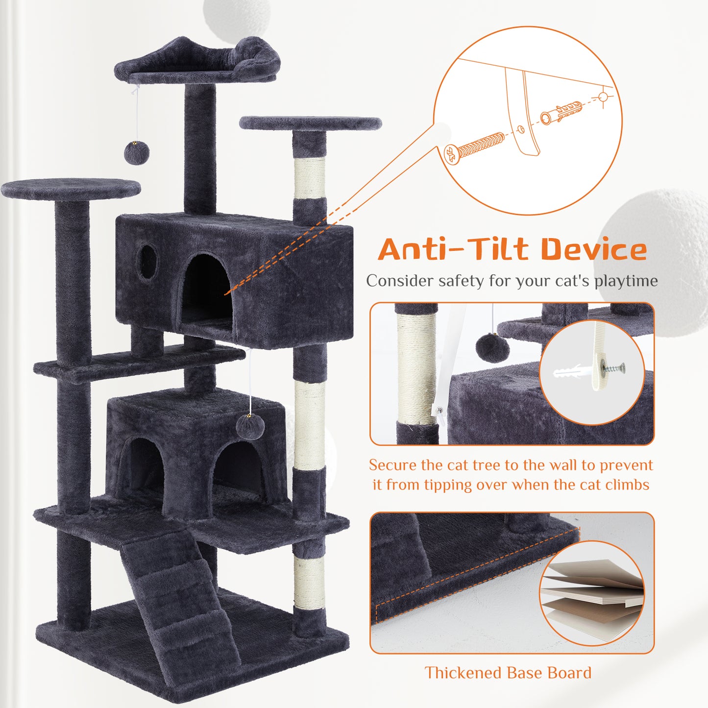 Multi Functional Cat Treehouse Climbing Frame
