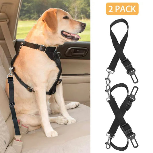 Pet Seat Belt Leash Adjustable Safety Harness for Dog snd Cat 2Pcs