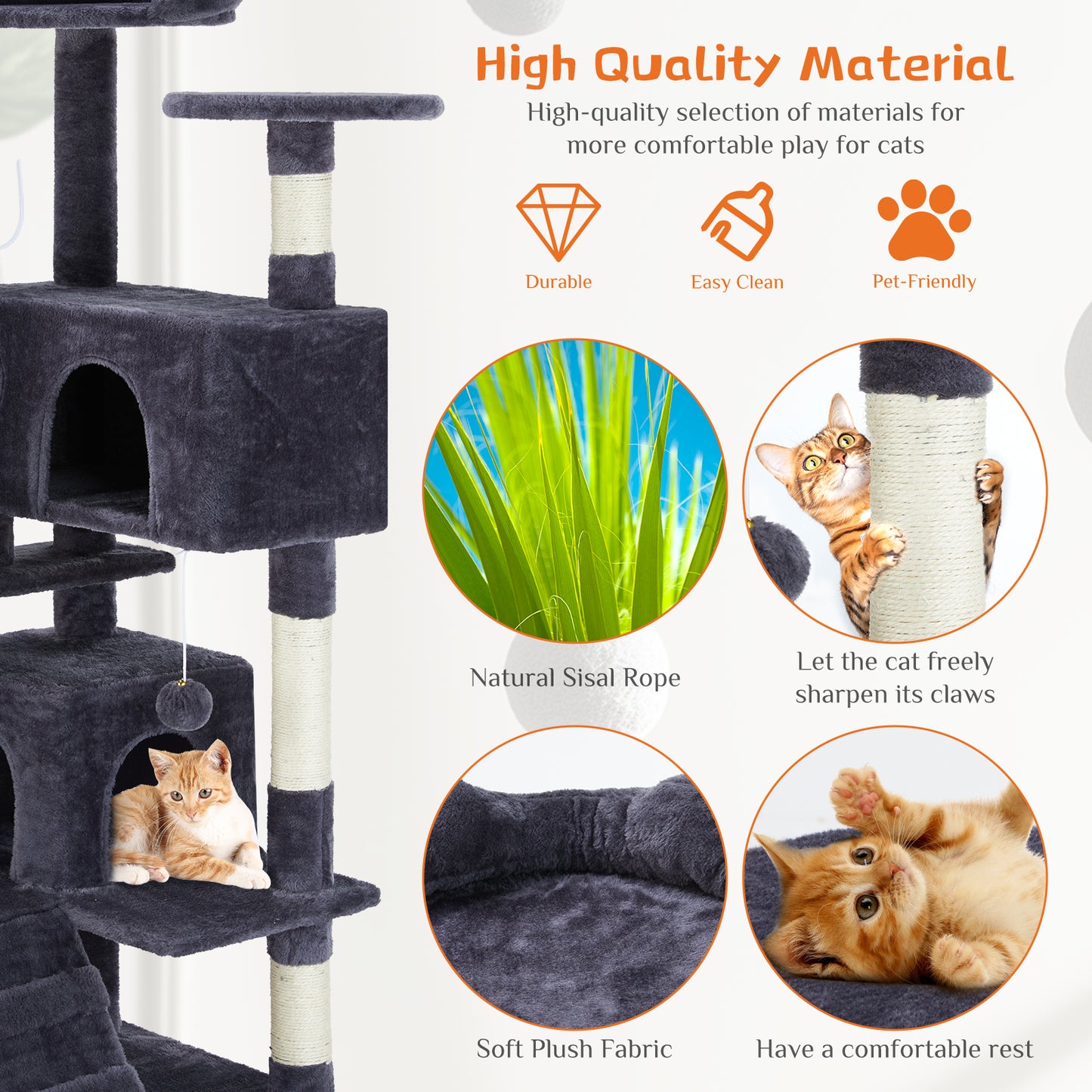 Multi Functional Cat Treehouse Climbing Frame