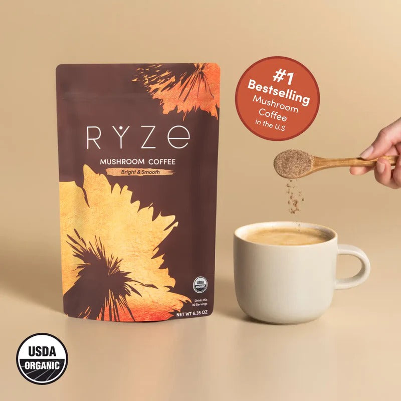 RYZE Mushroom Coffee 30 serving with one pack