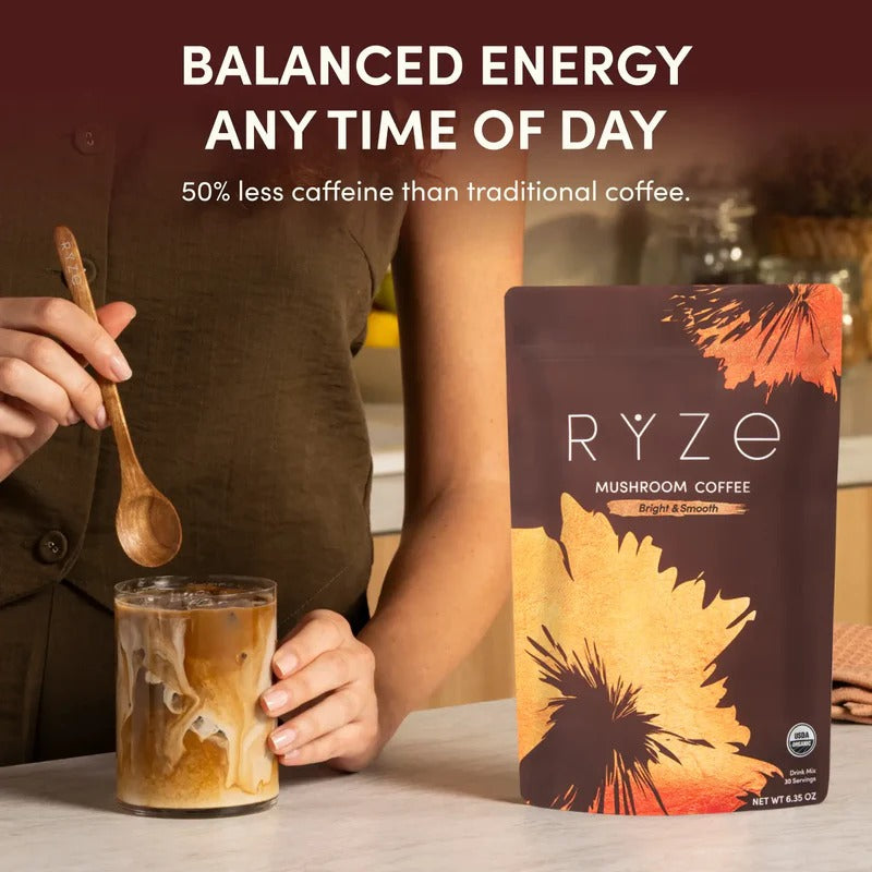 RYZE Mushroom Coffee 30 serving with one pack