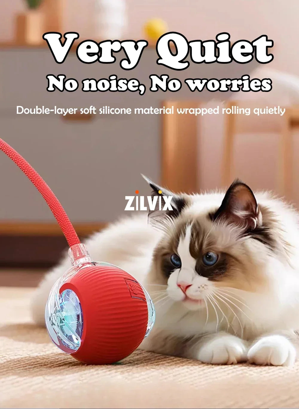 Pet Interactive Automatic Rolling Toy Ball Rechargeable 1-3Pcs