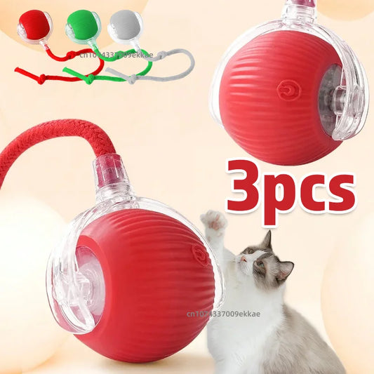 Pet Interactive Automatic Rolling Toy Ball Rechargeable 1-3Pcs