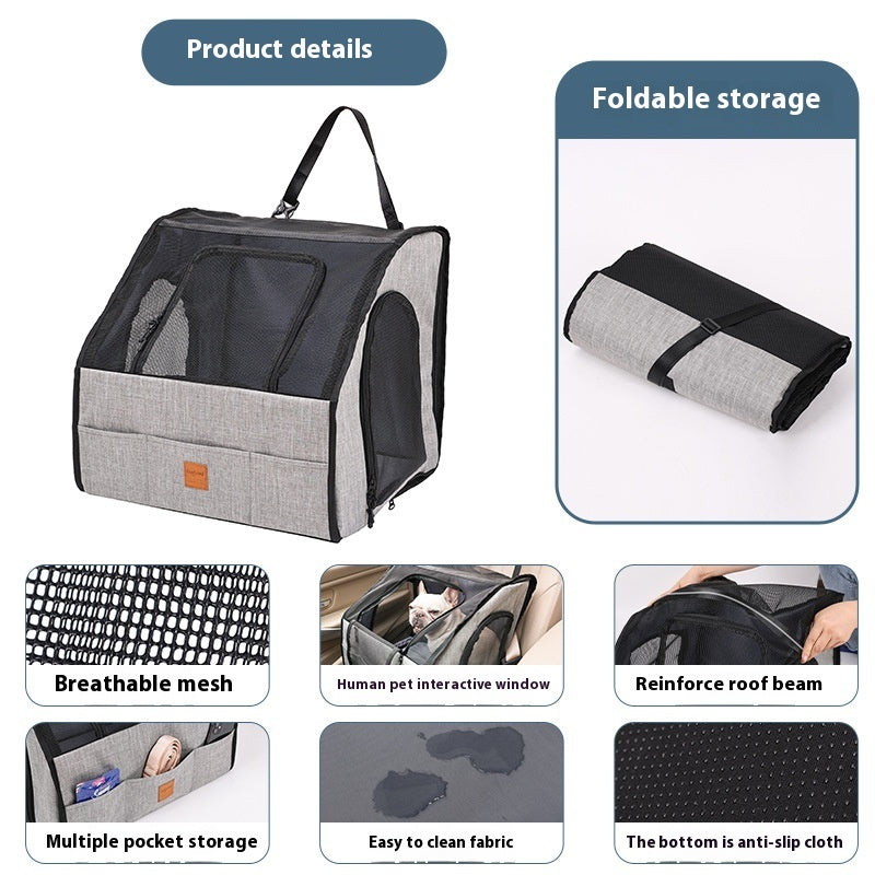 Portable Foldable Waterproof And Hard-wearing Pet Cage for Car seat