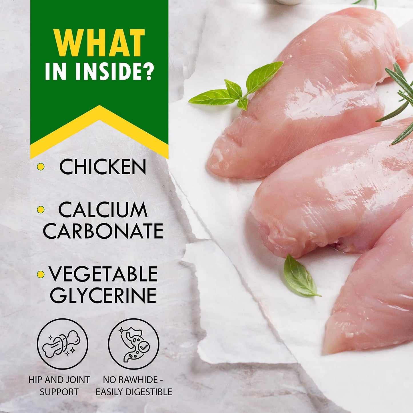 Dog Calcium Bones Wrapped Chicken & Rawhide Free Chew Treats