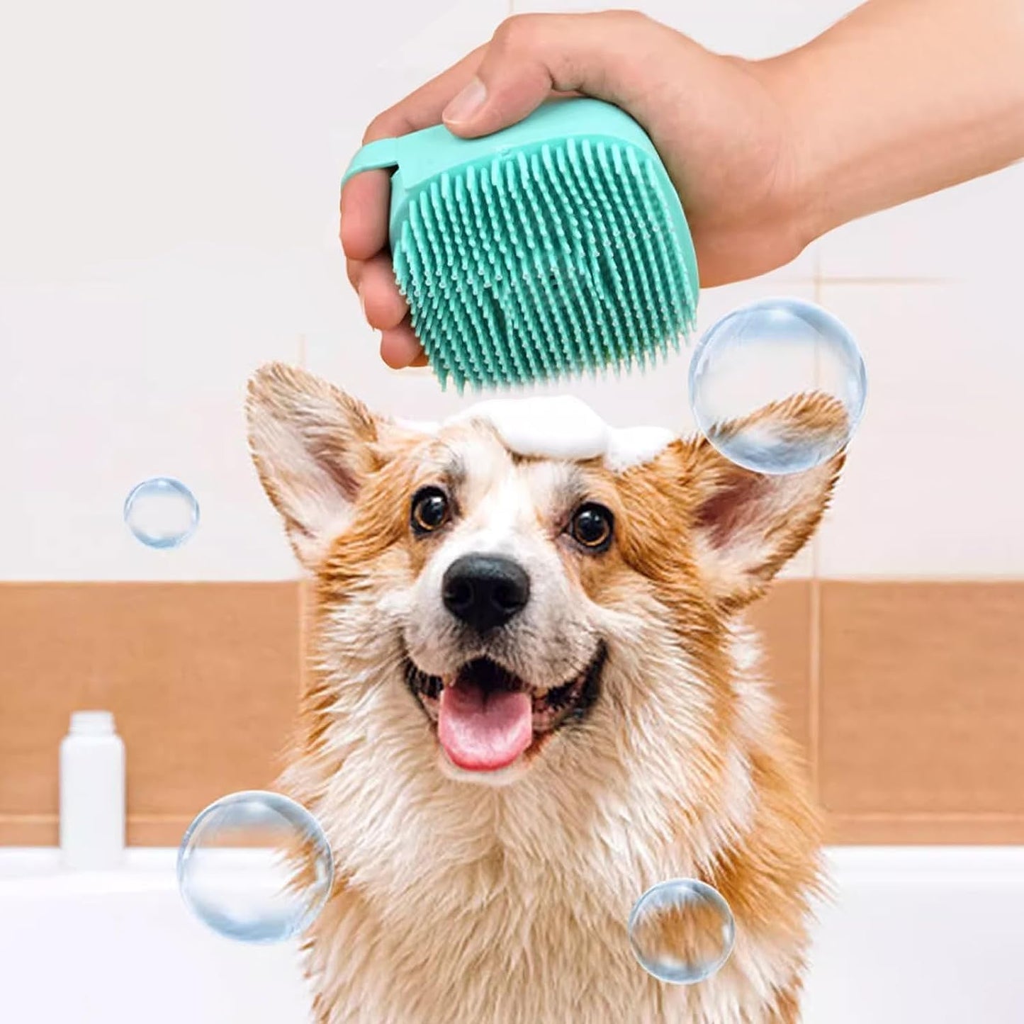 Pet Grooming Kit With brush, Nail Clipper, Flea Comb, Shampoo Bath Brush, Finger Toothbrush