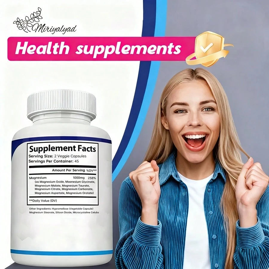 Miriyalyad Magnesium Complex Supplement 8 Elemental 1000mg - 90 Capsules
