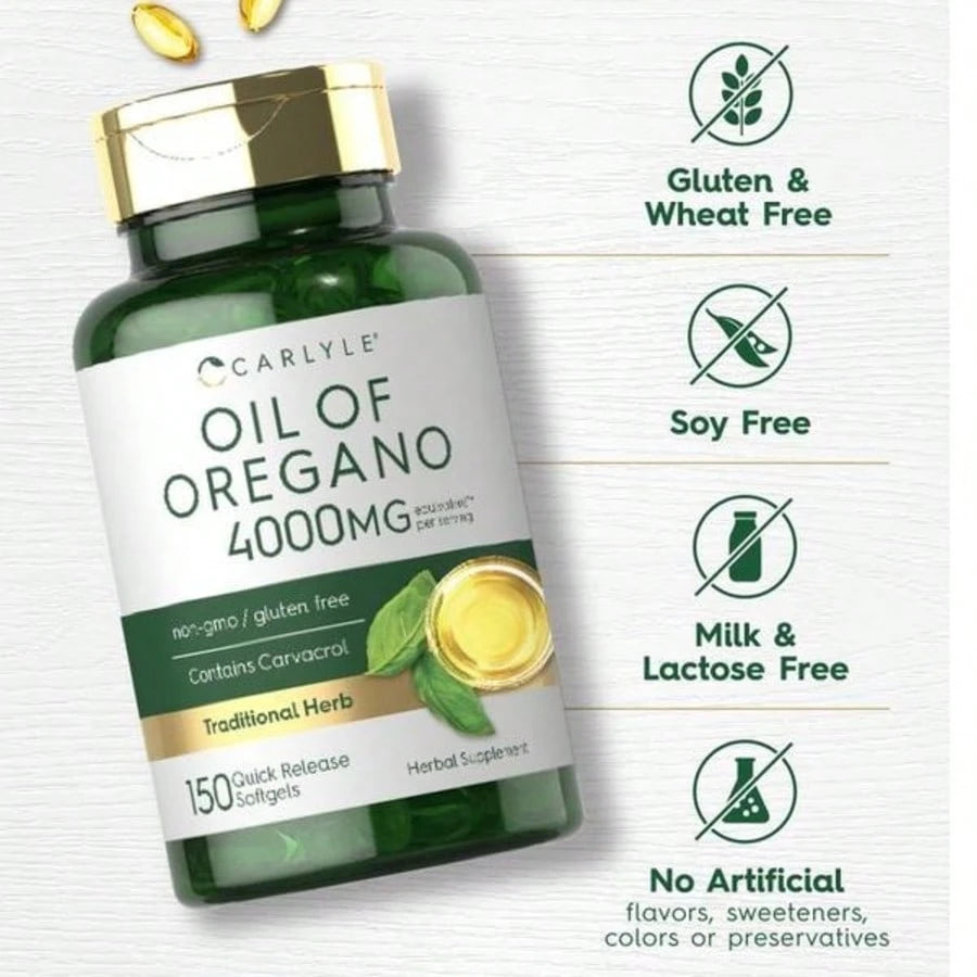 Carlyle Oregano Oil 4000mg Supplement | 150 Softgel Capsules